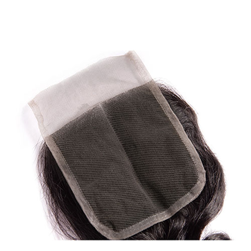 Vetersluiting Braziliaanse Losse Golf Remy Haar Natuurlijke Kleur 100% Menselijk Haar 4 ''x 4'' gratis Verzending
