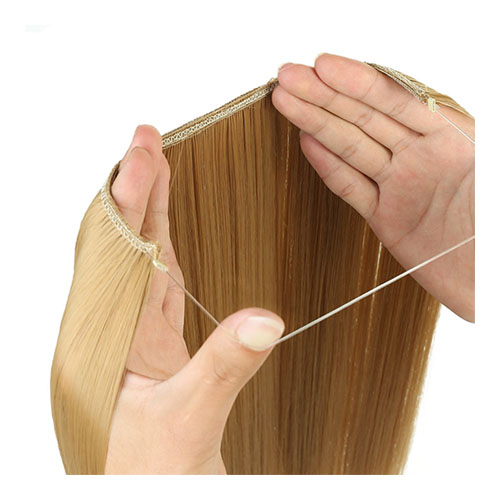 Extensions 22 inches Krullend Rechte Volledige Hoofd Onzichtbare Draad Secret String Geen Clips in Hair Extensions